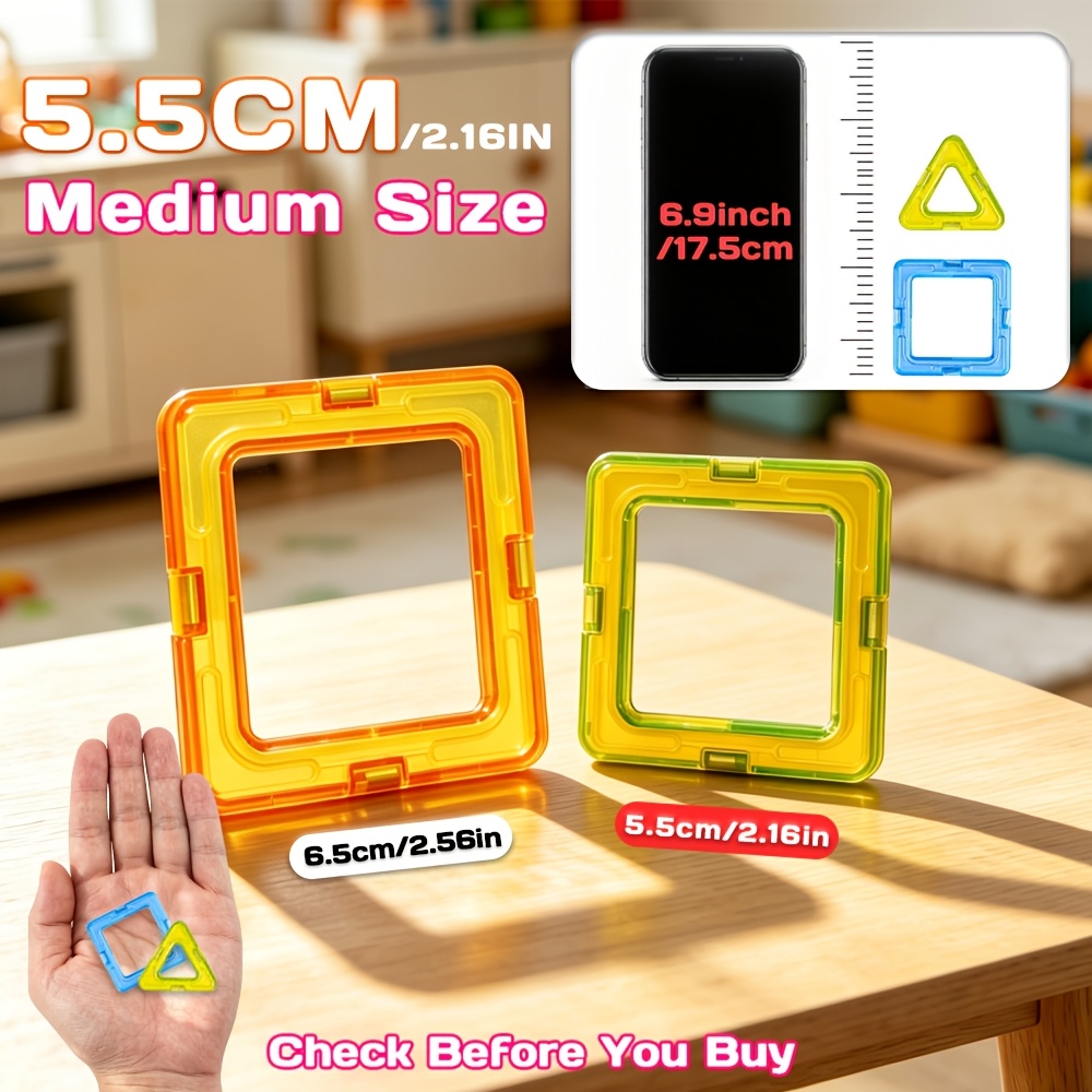 67pcs Colorful Clear Magnet Building Tiles, Gift for Kids